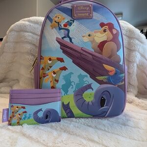 Loungefly Disney The Lion King Pride Rock Mini Backpack Cardholder Set NWOT